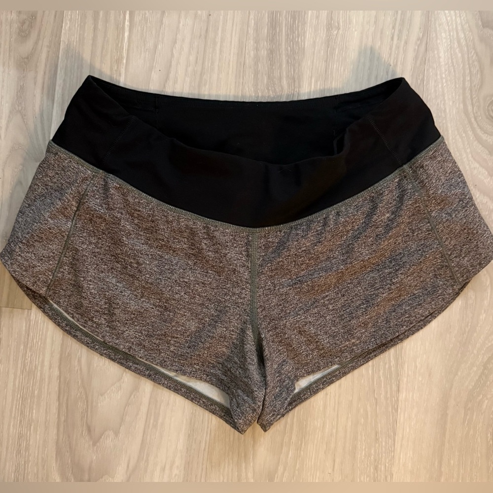 Lululemon Speed Up Short 2.5” Heather Lux Multi Black/Black Size 6 Rare Low Rise - Picture 5 of 8